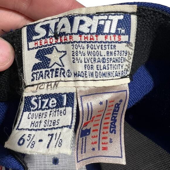 Vintage Chicago Cubs Starter Snapback Hat Blue Red 90s MLB Baseball - Picture 6 of 8